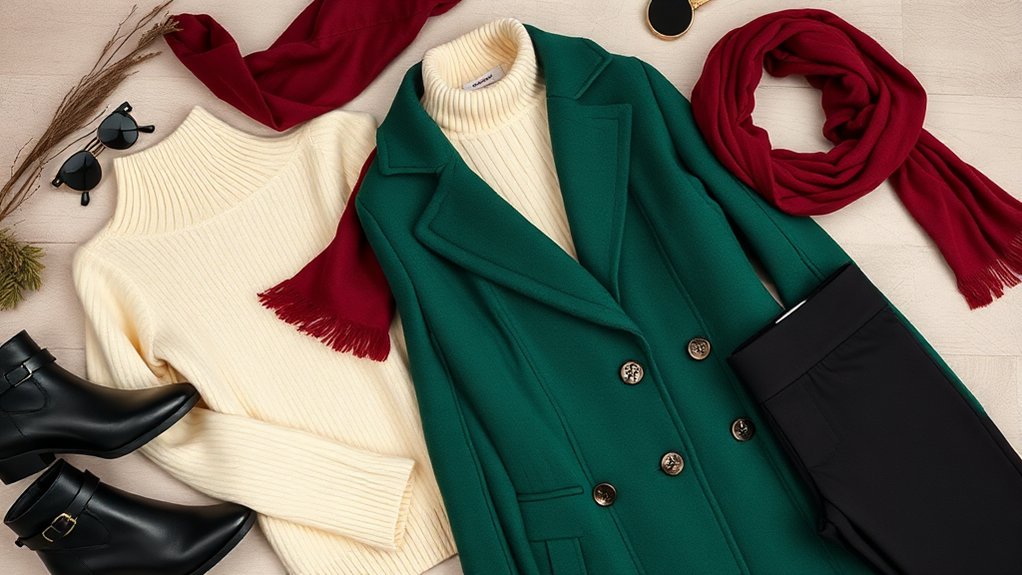 zimowy strój na randkę kolory